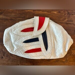 Vintage Atalla White Handbags NY Leather Clutch/Shoulder Bag Purse.‎